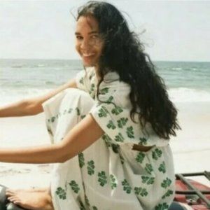 Zara EMBROIDERED FLORAL CUT OUT DRESS OYSTER WHITE - REF. 3352/236~XS